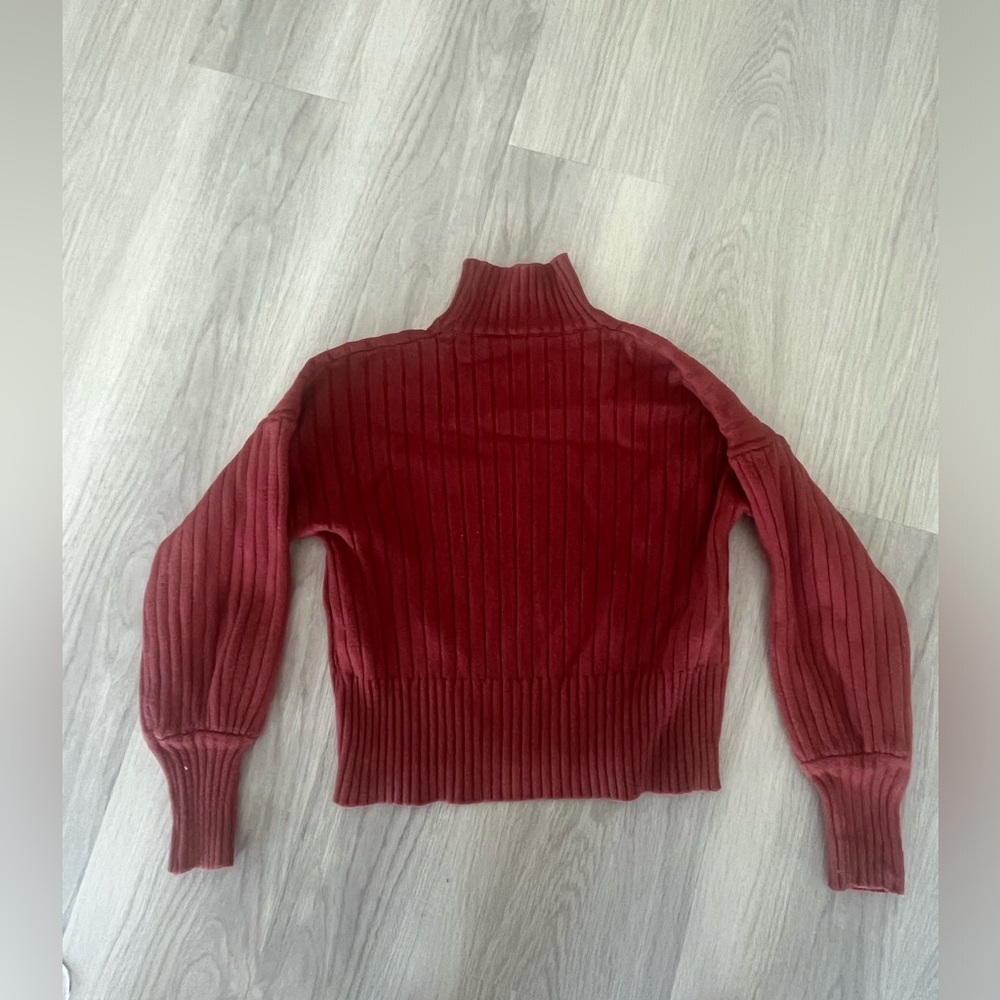 thick maroon turtleneck sweater